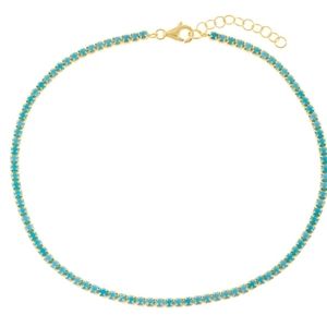 Turquoise tennis anklet